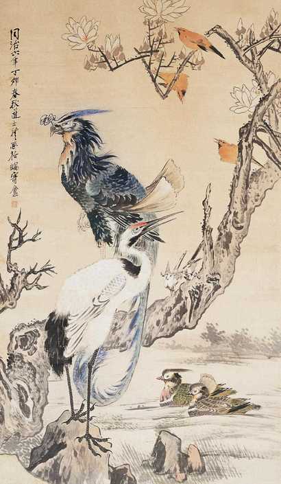 王礼 五伦图 立轴